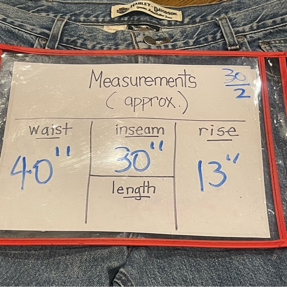 Harley Davidson Mens Genuine Motor Medium Wash Straight Leg Jeans size 40 x 30 - Picture 11 of 13